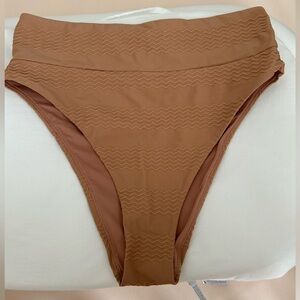 aerie High-Cut Cheeky Bikini Bottoms - Tan
